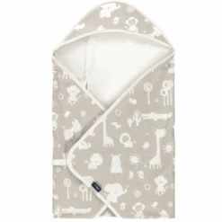 Alvi ® Coperta Da Viaggio 80 X 80 Cm Animali Dello Zoo Taupe