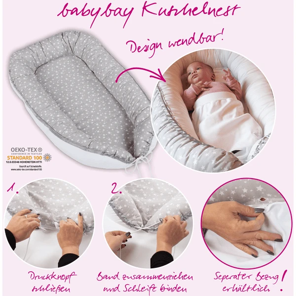 Babybay ® Babynest Grigio Perla Pois Bianchi 6 Babybay ® Babynest Grigio Perla Pois Bianchi - immagine 4