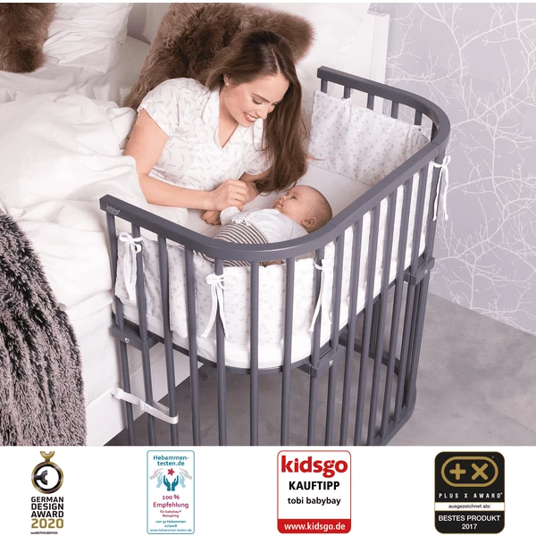 Babybay Lettino Co-sleeping Boxspring, Grigio Ardesia 4 Babybay Lettino Co-sleeping Boxspring, Grigio Ardesia - immagine 2