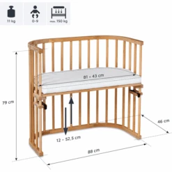 Babybay Lettino Co-sleeping Original Extra Traspirante - Legno Scuro -Negozio Di Mobili Per Camerette babybay lettino co sleeping original extra traspirante legno scuro a041089 4
