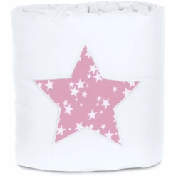 Babybay ® Nestchen Piqué Adatto Per Il Modello Maxi, Boxspring, Comfort E Comfort Plus, Bianco Applicazione Star Berry Stars Bianco