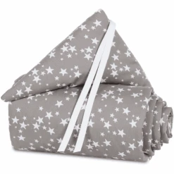 Babybay Paracolpi Piqué Boxspring XXL Taupe, Stelle Bianche