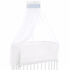 Babybay Velo Baldacchino Stella Azzurro, Bianco 200 X 135 Cm