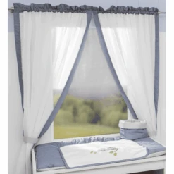 Be Be's Collection Tenda A Doppio Velo Gufi Blu 100 X 150 Cm