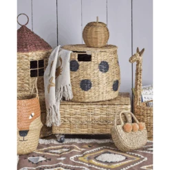 Bloomingville MINI Cesto Con Coperchio A Pois Thinne -Negozio Di Mobili Per Camerette bloomingville mini cesto con coperchio a pois thinne a382303 2