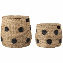 Bloomingville MINI Cesto Con Coperchio A Pois Thinne