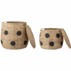 Bloomingville MINI Cesto Con Coperchio A Pois Thinne -Negozio Di Mobili Per Camerette bloomingville mini cesto con coperchio a pois thinne a382303 4