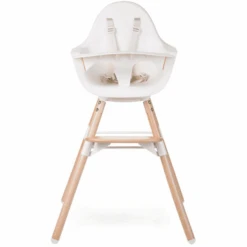 CHILDHOME Seggiolone Evolu ONE.80° Legno Naturale/ Bianco 2 In 1 + Ring