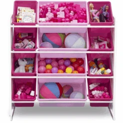 Delta Children Organizzatore Per Giocattoli Con 12 Contenitori, Bianco/rosa -Negozio Di Mobili Per Camerette delta children organizzatore per giocattoli con 12 contenitori bianco rosa a405430 3