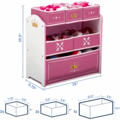 Delta Children Organizzatore Per Giocattoli Princess Crown -Negozio Di Mobili Per Camerette delta children organizzatore per giocattoli princess crown a332540 2