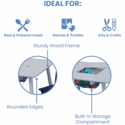 Delta Children Set Di Tavolo E Sedie, Blu/bianco -Negozio Di Mobili Per Camerette delta children set di tavolo e sedie blu bianco a332492 4