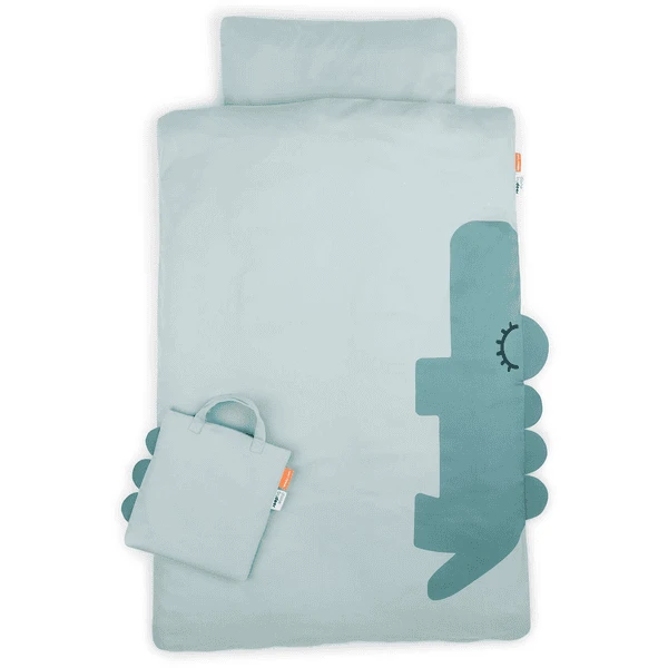 Done By Deer ™ Set Di Biancheria Da Letto Junior Sleepy 100 X 140 Cm Croco Blue 3 Done By Deer ™ Set Di Biancheria Da Letto Junior Sleepy 100 X 140 Cm Croco Blue