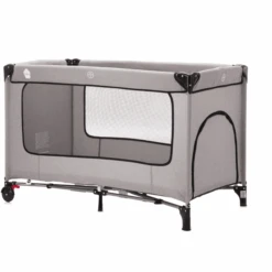 Fillikid Lettino Da Viaggio "Parigi" Con Materasso Comfort, Grigio Chiaro Melange