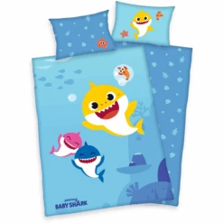 HERDING Biancheria Da Letto Baby Shark GOTS 135 X 200 Cm