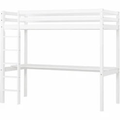 Hoppekids Basic Letto A Soppalco Con Piano Di Lavoro Bianco 90 X 200 Cm