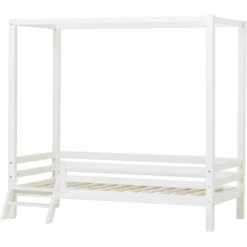 Hoppekids Letto A Baldacchino Basic Bianco 90 X 200 Cm Con Scaletta