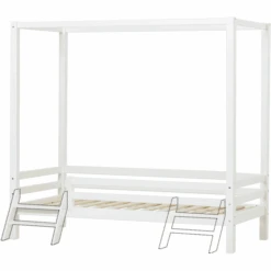 Hoppekids Letto A Baldacchino Basic Bianco 90 X 200 Cm Con Scaletta -Negozio Di Mobili Per Camerette hoppekids letto a baldacchino basic bianco 90 x 200 cm con scaletta a304918 3