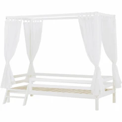 Hoppekids Letto A Baldacchino Basic Bianco 90 X 200 Cm Con Scaletta -Negozio Di Mobili Per Camerette hoppekids letto a baldacchino basic bianco 90 x 200 cm con scaletta a304918 4