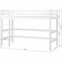 Hoppekids Letto A Soppalco Medio Basic 90 X 200 Cm Bianco -Negozio Di Mobili Per Camerette hoppekids letto a soppalco medio basic 90 x 200 cm bianco a304925 4