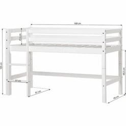 Hoppekids Mezzo Letto A Soppalco Basic Bianco 70 X 160 Cm -Negozio Di Mobili Per Camerette hoppekids mezzo letto a soppalco basic bianco 70 x 160 cm a304941 3