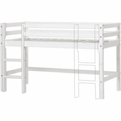 Hoppekids Mezzo Letto A Soppalco Basic Bianco 70 X 160 Cm -Negozio Di Mobili Per Camerette hoppekids mezzo letto a soppalco basic bianco 70 x 160 cm a304941 4