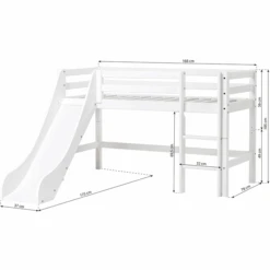 Hoppekids Mezzo Letto A Soppalco Basic Con Scivolo Bianco 70 X 160 Cm -Negozio Di Mobili Per Camerette hoppekids mezzo letto a soppalco basic con scivolo bianco 70 x 160 cm a305517 4