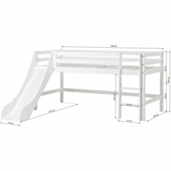 Hoppekids Mezzo Letto A Soppalco Basic Con Scivolo Bianco 90 X 200 Cm -Negozio Di Mobili Per Camerette hoppekids mezzo letto a soppalco basic con scivolo bianco 90 x 200 cm a305453 4