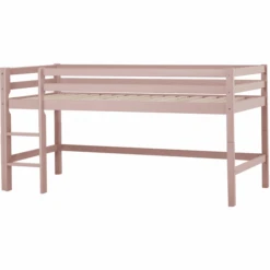 Hoppekids Mezzo Letto A Soppalco Basic Rosa Pallido 90 X 200 Cm