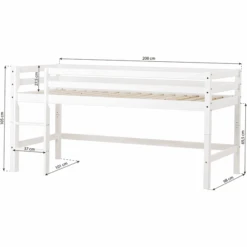 Hoppekids Mezzo Letto A Soppalco Basic Rosa Pallido 90 X 200 Cm -Negozio Di Mobili Per Camerette hoppekids mezzo letto a soppalco basic rosa pallido 90 x 200 cm a305444 3