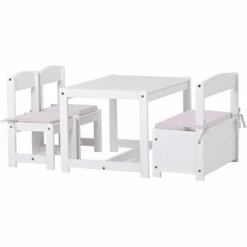 Hoppekids Set Tavolino E Sedie Mathilde 4 Pezzi Bianco -Negozio Di Mobili Per Camerette hoppekids set tavolino e sedie mathilde 4 pezzi bianco a307904 3