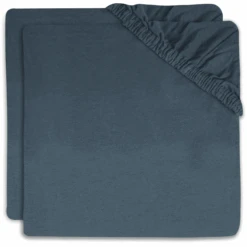 Jollein Lenzuolo A Pieghe Cradle Jersey 40/50x80/90cm Confezione Da 2 Jeans Blu