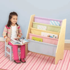 KidKraft® Libreria In Legno E Tessuto - Pastello -Negozio Di Mobili Per Camerette kidkraft libreria in legno e tessuto pastello a220483 2