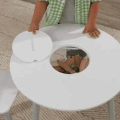 KidKraft® Tavolo Rotondo Con Due Sedie Bianco/grigio -Negozio Di Mobili Per Camerette kidkraft tavolo rotondo con due sedie bianco grigio a220357 4