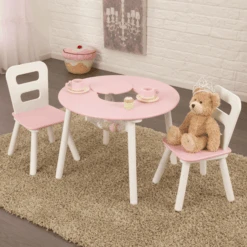 KidKraft® Tavolo Rotondo Con Due Sedie Bianco/rosa -Negozio Di Mobili Per Camerette kidkraft tavolo rotondo con due sedie bianco rosa a220355 2