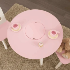 KidKraft® Tavolo Rotondo Con Due Sedie Bianco/rosa -Negozio Di Mobili Per Camerette kidkraft tavolo rotondo con due sedie bianco rosa a220355 4