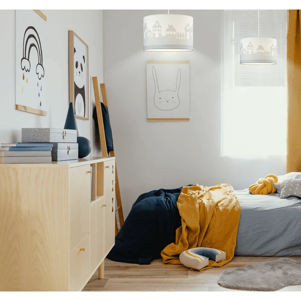 LIVONE Lampada A Sospensione Happy Style Per La Casa Dei Bambini Grigio Argento/bianco 7 LIVONE Lampada A Sospensione Happy Style Per La Casa Dei Bambini Grigio Argento/bianco - immagine 5