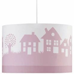 LIVONE Lampada A Sospensione Happy Style Per La Casa Dei Bambini Rosa/bianco