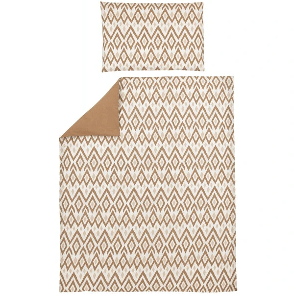Meyco Biancheria Da Letto Per Lettino 120 X 150 Cm Ikat Sand / Uni Toffee 7 Meyco Biancheria Da Letto Per Lettino 120 X 150 Cm Ikat Sand / Uni Toffee - immagine 5