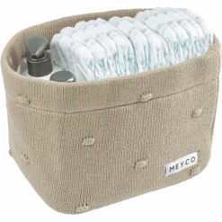 MEYCO Cestino Per Fasciatoio Medium Nodi Sand -Negozio Di Mobili Per Camerette meyco cestino per fasciatoio medium nodi sand a388966 4