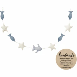 Nordic Coast Company Ghirlanda Da Parete In Mussola Balena Large -Negozio Di Mobili Per Camerette nordic coast company ghirlanda da parete in mussola balena large a399255 2