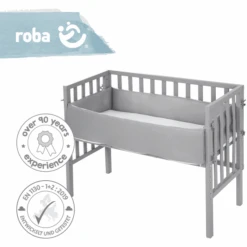 Roba 2in1 Lettino Co-sleeping Regolabile In Altezza, Safe Asleep, Grigio Scuro -Negozio Di Mobili Per Camerette roba 2in1 lettino co sleeping regolabile in altezza safe asleep grigio scuro a308688 2