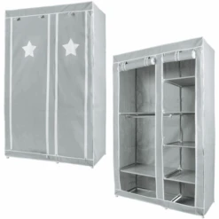 Roba Armadio In Tessuto XL Little Stars Grigio -Negozio Di Mobili Per Camerette roba armadio in tessuto xl little stars grigio a292948 2