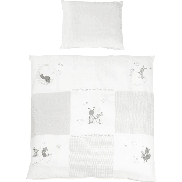 Roba Culla Con Set Biancheria Fox & Bunny, Bianco 4 Roba Culla Con Set Biancheria Fox & Bunny, Bianco - immagine 2