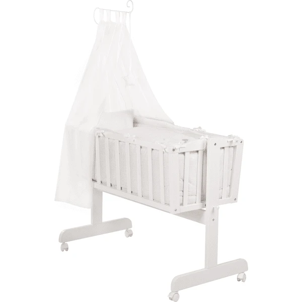 Roba Culla Con Set Biancheria Fox & Bunny, Bianco 3 Roba Culla Con Set Biancheria Fox & Bunny, Bianco