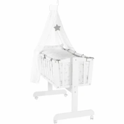 Roba Culla Con Set Biancheria Little Stars, Bianco -Negozio Di Mobili Per Camerette roba culla con set biancheria little stars bianco a315707 2