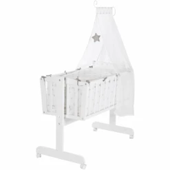 Roba Culla Con Set Biancheria Little Stars, Bianco -Negozio Di Mobili Per Camerette roba culla con set biancheria little stars bianco a315707 3