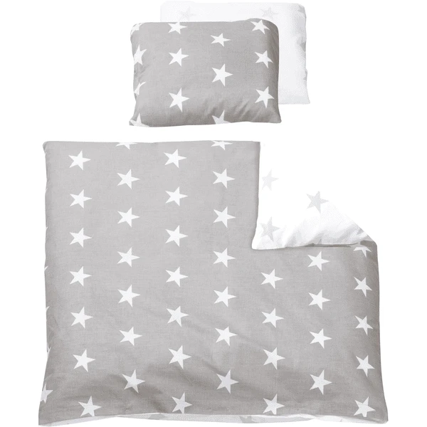 Roba Culla Con Set Biancheria Little Stars, Bianco/grigio 4 Roba Culla Con Set Biancheria Little Stars, Bianco/grigio - immagine 2