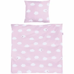 Roba Culla Con Set Biancheria Nuvolette, Rosa -Negozio Di Mobili Per Camerette roba culla con set biancheria nuvolette rosa a245750 3