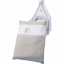 Roba Set Biancheria Lettino 4 Pezzi 100x135cm, Orsetto Amore