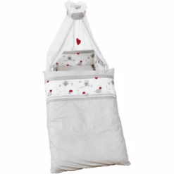 Roba Set Lettino 4 Pezzi 100x135cm Guffetto, Grigio Bianco Stampato